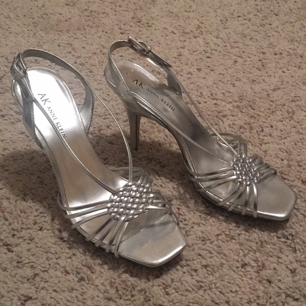 Silver Metallic Anne Klein Heels